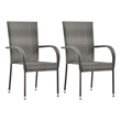 vidaXL Solid Acacia Wood & Powder-Coated Steel Dining Set in Gray