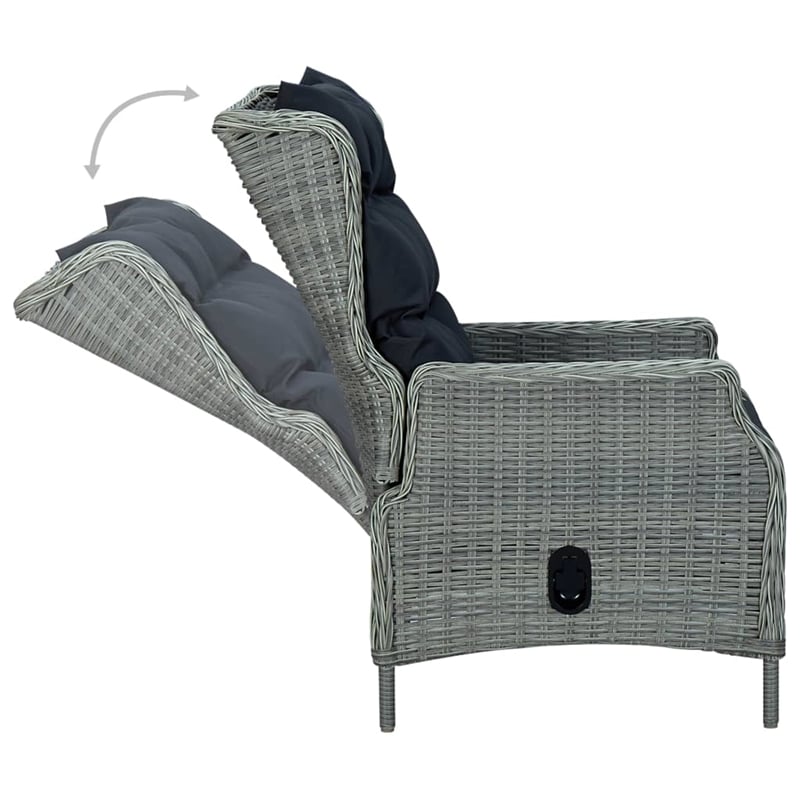 vidaXL Solid Acacia Wood Medium Dining Set in Light Gray