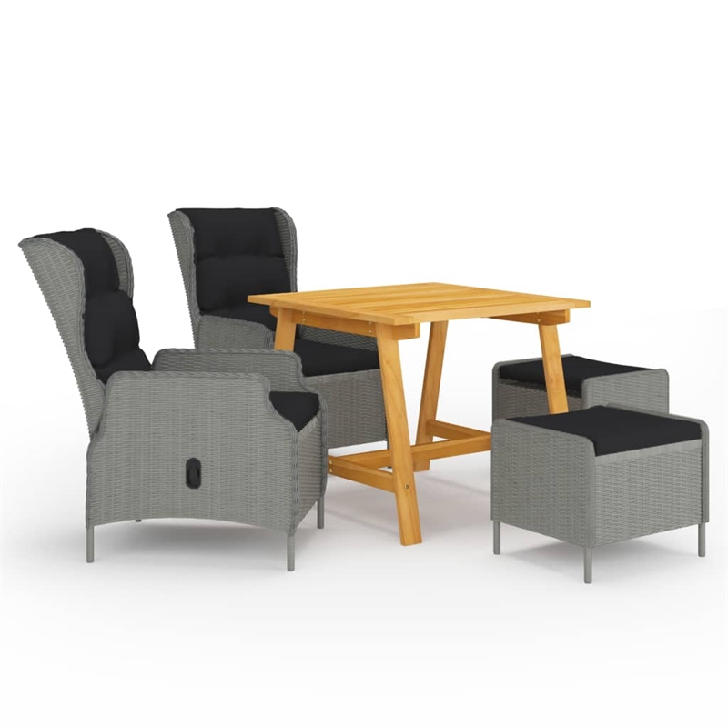 vidaXL Dining Set in Light Gray/Black