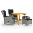 vidaXL Dining Set in Light Gray/Black