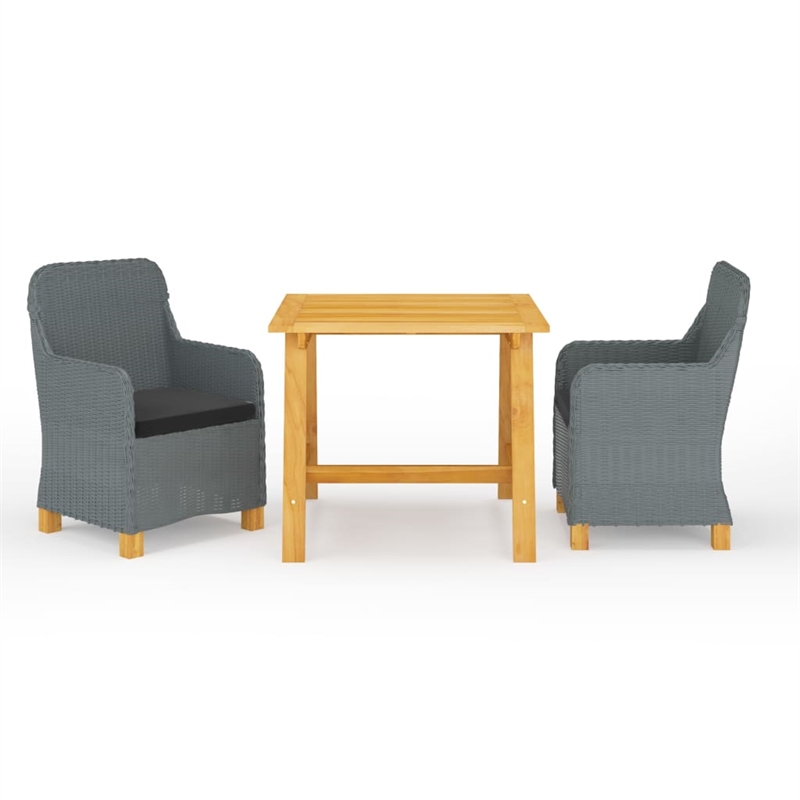 vidaXL Dining Set in Light Gray/Black/Acacia Wood
