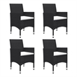 vidaXL Solid Acacia Wood Medium Dining Set in Black/Cream White