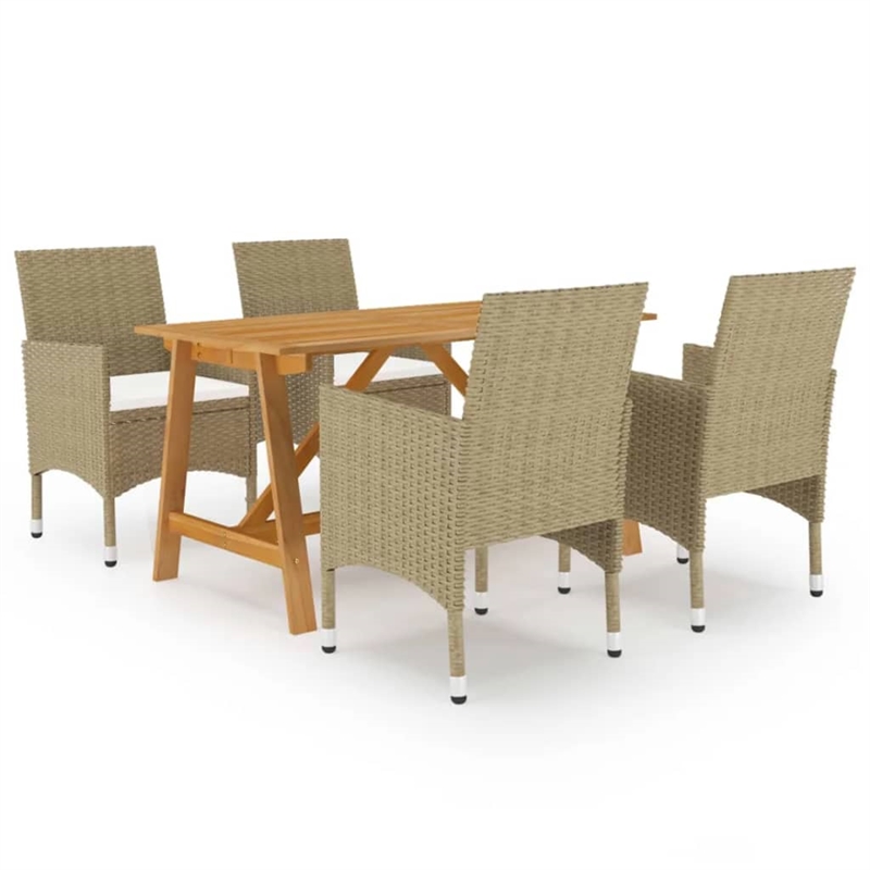 vidaXL Dining Set in Beige/Cream White