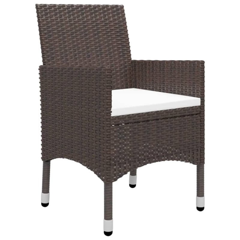 vidaXL Dining Set in Brown and Cream White