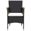 vidaXL Solid Acacia Wood Standard Tough Dining Set in Black