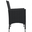 vidaXL Solid Acacia Wood 5 Piece Set Ergonomic Dining Set in Black
