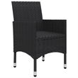 vidaXL Solid Acacia Wood 5 Piece Set Ergonomic Dining Set in Black
