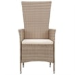 vidaXL Solid Acacia Wood Dining Set in Beige/Cream White