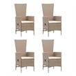 vidaXL Solid Acacia Wood Dining Set in Beige/Cream White