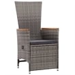vidaXL Solid Acacia Wood & Powder-Coated Steel Dining Set in Gray