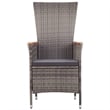 vidaXL Solid Acacia Wood & Powder-Coated Steel Dining Set in Gray
