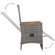 vidaXL Solid Acacia Wood & Powder-Coated Steel Dining Set in Gray