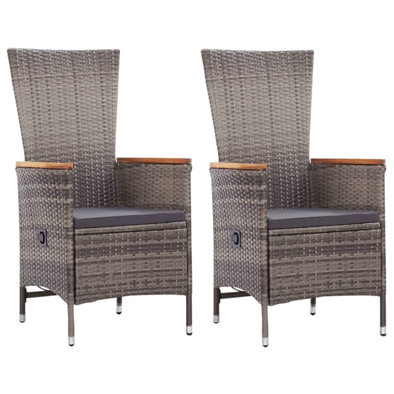 vidaXL Solid Acacia Wood & Powder-Coated Steel Dining Set in Gray