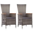 vidaXL Solid Acacia Wood & Powder-Coated Steel Dining Set in Gray