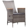vidaXL Solid Acacia Wood & Powder-Coated Steel Dining Set in Gray