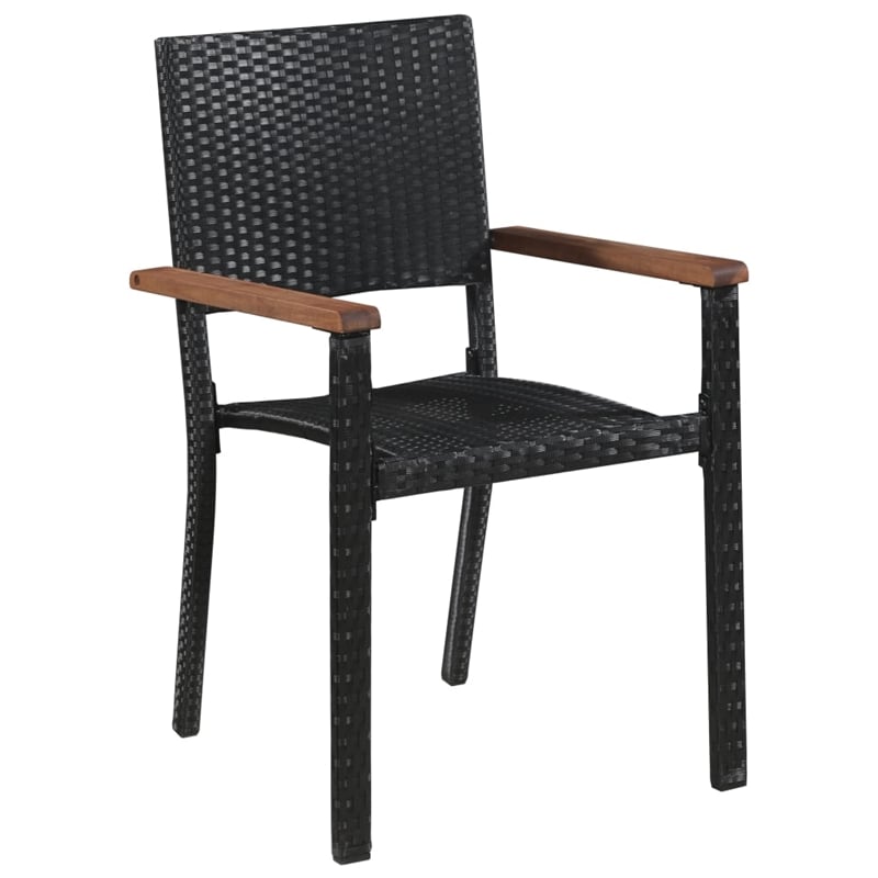 vidaXL Dining Set in Black and Brown
