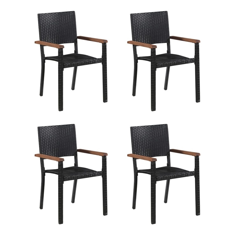 vidaXL Dining Set in Black and Brown