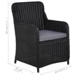 vidaXL Dining Set in Black/Dark Gray