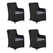 vidaXL Dining Set in Black/Dark Gray
