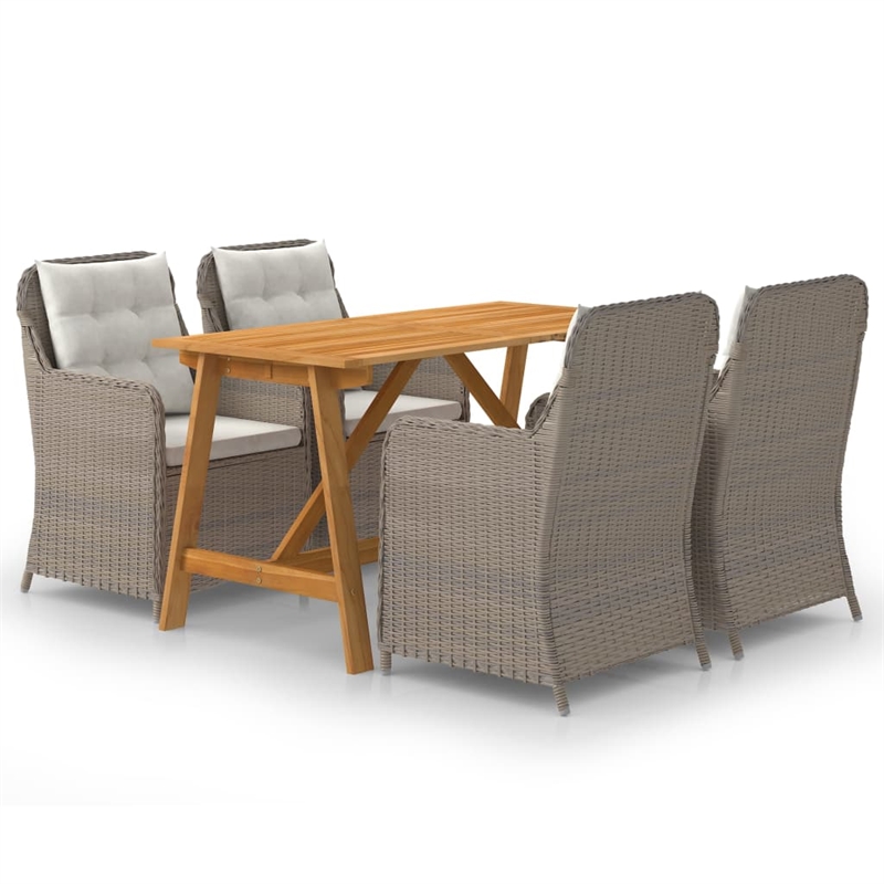 vidaXL Dining Set in Brown/Cream White