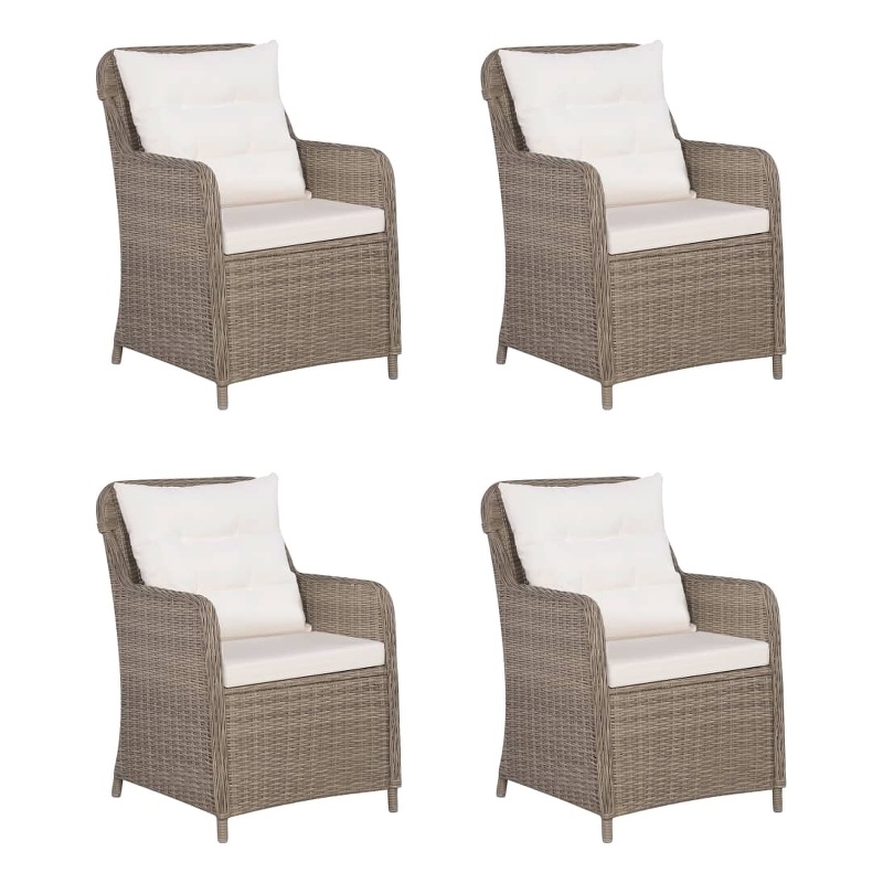 vidaXL Dining Set in Brown/Cream White
