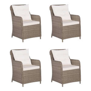vidaXL Dining Set in Brown/Cream White
