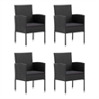 vidaXL Solid Acacia Wood Medium 5 Piece Dining Set in Black