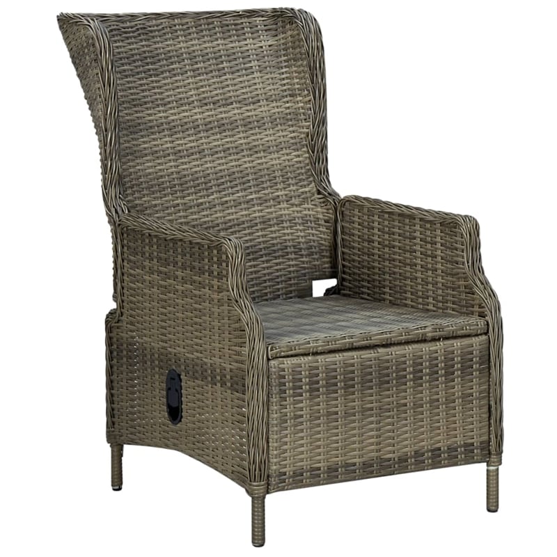 vidaXL Solid Acacia Wood/Powder-Coated Steel/PE Rattan Dining Set in Brown