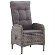 vidaXL Solid Acacia Wood/PE Rattan/Powder-Coated Steel Dining Set in Gray