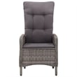 vidaXL Solid Acacia Wood/PE Rattan/Powder-Coated Steel Dining Set in Gray