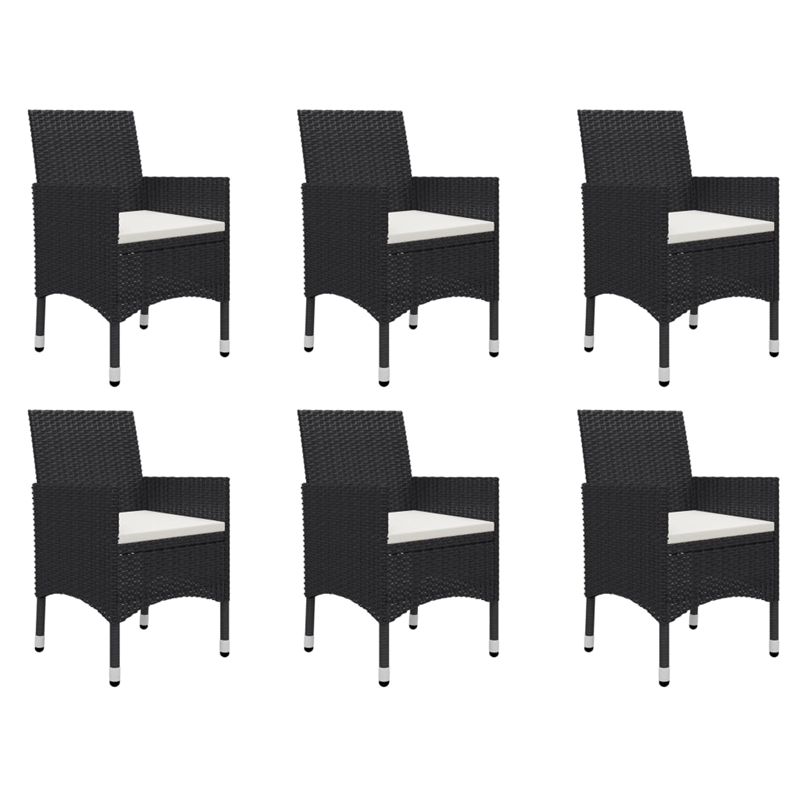 vidaXL Dining Set in Black/Cream White