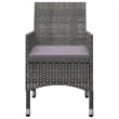 vidaXL Acacia Wood Large Ergonomic Dining Set in Gray