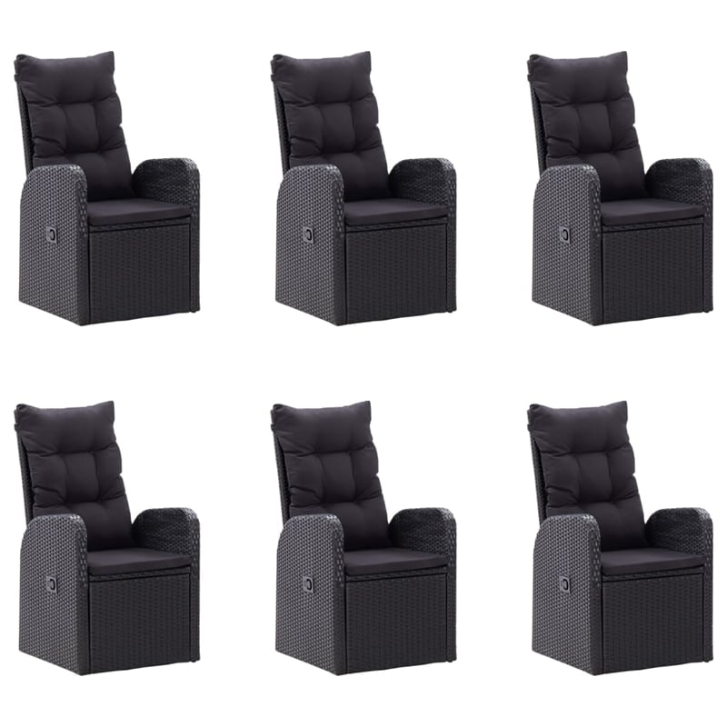 vidaXL Solid Acacia Wood & PE Rattan Dining Set in Black