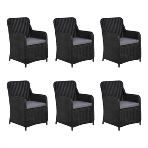 vidaXL Dining Set Table in Black/Cushion in Dark Gray