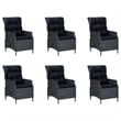 vidaXL Dining Set in Dark Gray/Black