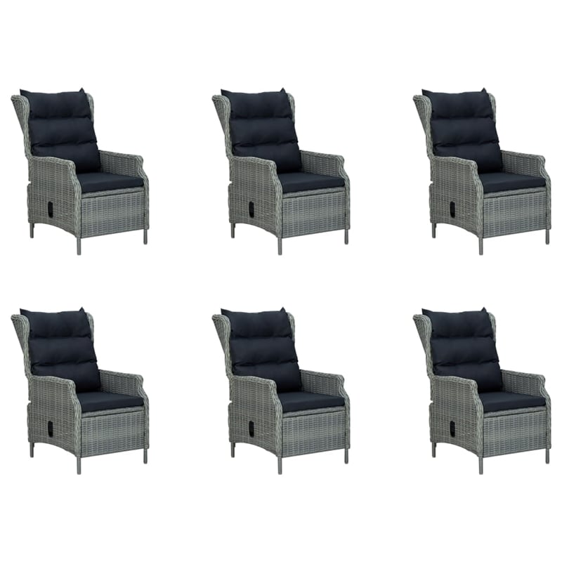 vidaXL 7 Piece Dining Set in Light Gray/Black
