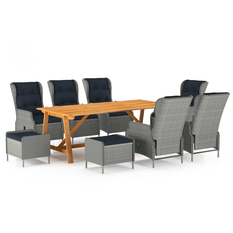 vidaXL Dining Set in Light Gray/Black