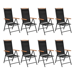 vidaXL Powder-Coated Aluminum Dining Set in Black