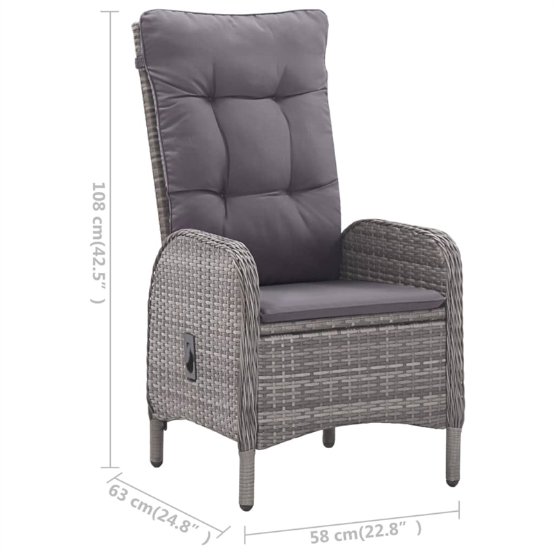 vidaXL Solid Acacia Wood MediumDining Set in Gray