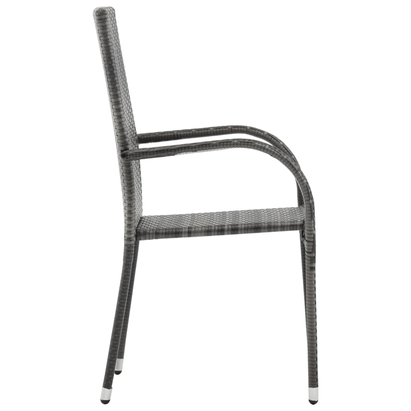 vidaXL Solid Acacia Wood Stackable Dining Set in Gray