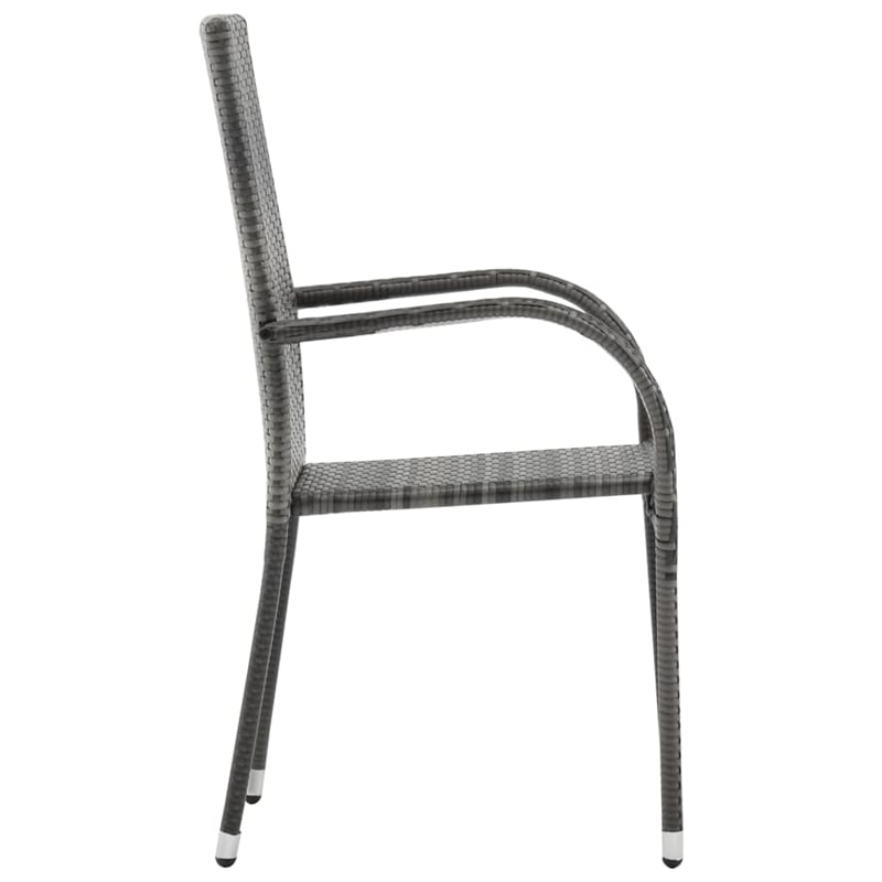 vidaXL Solid Acacia Wood Stackable Dining Set in Gray