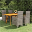 vidaXL Solid Acacia Wood Large Dining Set in Gray