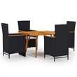 vidaXL Dining Set in Black/Cream White