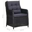 vidaXL Dining Set in Black/Dark Gray