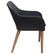 vidaXL Solid Acacia Wood Medium Tough Dining Set in Black