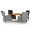 vidaXL Dining Set in Light Gray and Black