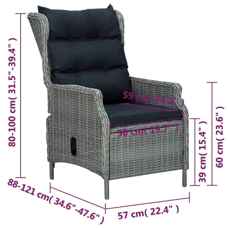 vidaXL Dining Set in Light Gray and Black