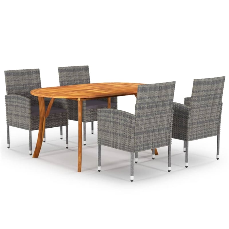 vidaXL Dining Set in Anthracite/Dark Gray