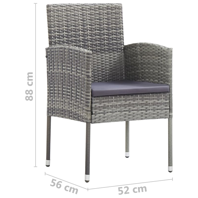 vidaXL Dining Set in Anthracite/Dark Gray