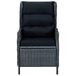 vidaXL Dining Set in Dark Gray/Black Cushions